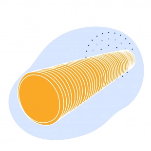 Дренажная труба гофрированная в фильтре кокосовая койра 90 мм