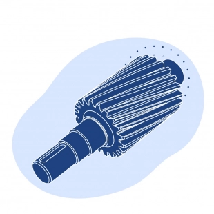 Вал шестерня 16 мм 1400 мм Ст45